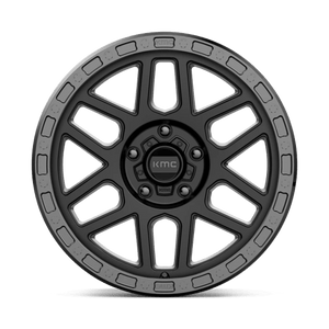 KMC KM544 MESA Satin Black W/ Gloss Black Lip 17x9 +18 5x127mm 71.5mm - Wheelwiz