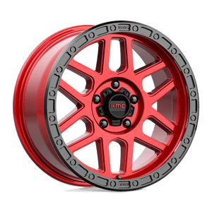 KMC KM544 MESA Candy Red W/ Black Lip 17x9 -12 5x150mm 110.1mm - Wheelwiz