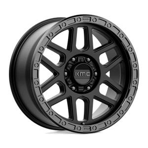 KMC KM544 MESA Satin Black W/ Gloss Black Lip 17x9 +18 6x139.7mm 106.1mm - Wheelwiz