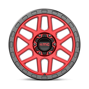 KMC KM544 MESA Candy Red W/ Black Lip 17x9 +18 6x114.3mm 66.1mm - Wheelwiz