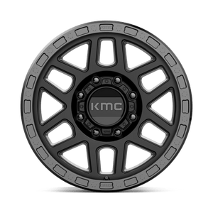 KMC KM544 MESA Satin Black W/ Gloss Black Lip 18x9 +18 8x180mm 124.2mm - Wheelwiz