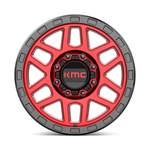 KMC KM544 MESA Candy Red W/ Black Lip 18x9 +18 8x180mm 124.2mm - Wheelwiz