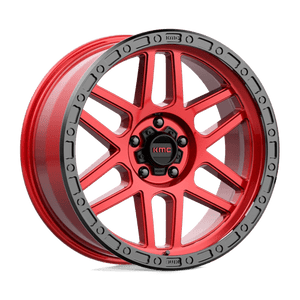 KMC KM544 MESA Candy Red W/ Black Lip 20x9 0 5x127mm 71.5mm - Wheelwiz