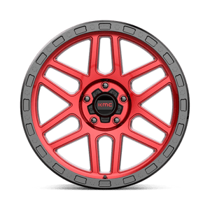 KMC KM544 MESA Candy Red W/ Black Lip 17x8.5 0 5x127mm 71.5mm - Wheelwiz