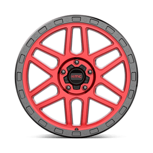 KMC KM544 MESA Candy Red W/ Black Lip 17x9 -12 5x127mm 71.5mm - Wheelwiz