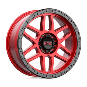 KMC KM544 MESA Candy Red W/ Black Lip 20x9 +18 6x139.7mm 106.1mm - Wheelwiz