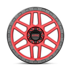 KMC KM544 MESA Candy Red W/ Black Lip 20x9 +18 6x139.7mm 106.1mm - Wheelwiz