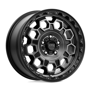 KMC KM545 TREK Satin Black W/ Gray Tint 17x8 +20 6x139.7mm 106.1mm - Wheelwiz