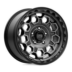KMC KM545 TREK Satin Black W/ Gray Tint 17x9 +18 5x127mm 71.5mm - Wheelwiz
