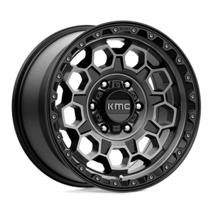 KMC KM545 TREK Satin Black W/ Gray Tint 17x9 +18 6x114.3mm 66.1mm - Wheelwiz
