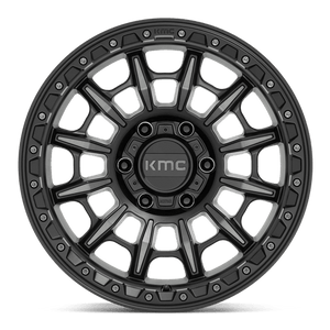 KMC KM547 CARNAGE Satin Black W/ Gray Tint 17x9 -12 6x139.7mm 106.1mm - Wheelwiz
