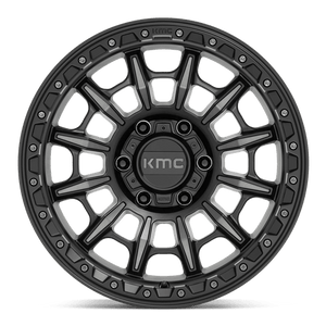 KMC KM547 CARNAGE Satin Black W/ Gray Tint 17x9 -12 5x127mm 71.5mm - Wheelwiz