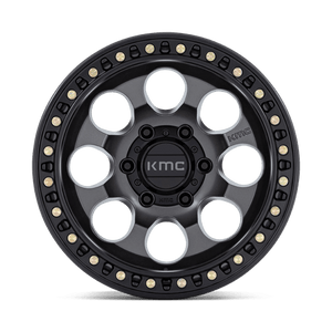 KMC KM550 RIOT SBL Anthracite W/ Satin Black Lip 17x8.5 +10 6x139.7mm 106.1mm