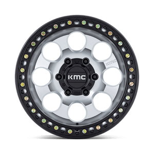 KMC KM550 RIOT SBL Machined W/ Satin Black Lip 17x9 -12 5x127mm 71.5mm - Wheelwiz