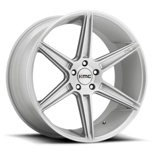 KMC KM711 PRISM Brushed Silver 22x9 +20 5x120mm 74.1mm - WheelWiz