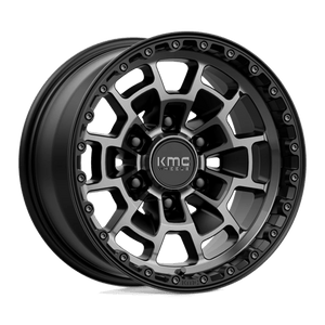 KMC KM718 SUMMIT Satin Black W/ Gray Tint 16x8 0 6x139.7mm 106.1mm - Wheelwiz