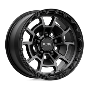 KMC KM718 SUMMIT Satin Black W/ Gray Tint 17x8.5 0 5x127mm 71.5mm - Wheelwiz