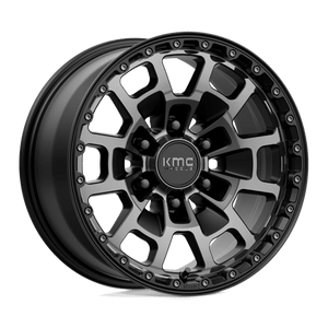 KMC KM718 SUMMIT Satin Black W/ Gray Tint 17x8.5 +18 6x135mm 87.1mm - Wheelwiz