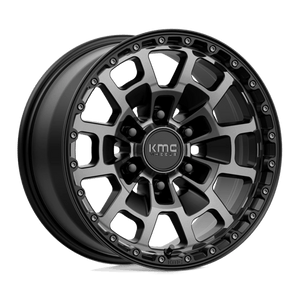 KMC KM718 SUMMIT Satin Black W/ Gray Tint 17x8.5 +18 6x139.7mm 106.1mm - Wheelwiz
