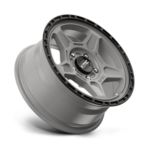 KMC KM721 ALPINE Satin Gray W/ Black Lip 17x8 +20 5x100mm 72.6mm - Wheelwiz