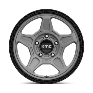 KMC KM721 ALPINE Satin Gray W/ Black Lip 17x8 +20 5x114.3mm 72.6mm - Wheelwiz