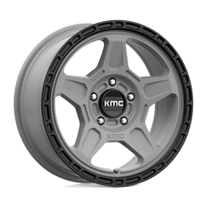 KMC KM721 ALPINE Satin Gray W/ Black Lip 16x7 +15 5x114.3mm 72.6mm - Wheelwiz