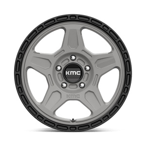 KMC KM721 ALPINE Satin Gray With Black Lip 16x7.5 +30 5x110mm 72.6mm - WheelWiz