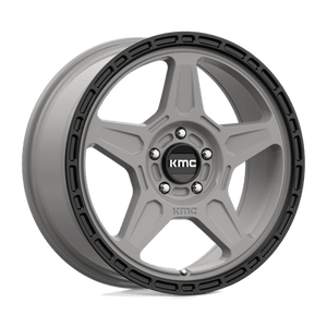 KMC KM721 ALPINE Satin Gray With Black Lip 18x8 +38 5x108mm 72.6mm - WheelWiz