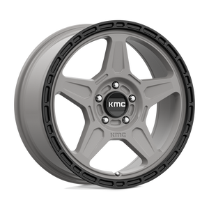 KMC KM721 ALPINE Satin Gray With Black Lip 18x8 +38 5x108mm 72.6mm - WheelWiz