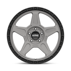 KMC KM721 ALPINE Satin Gray With Black Lip 18x8 +38 5x108mm 72.6mm - WheelWiz