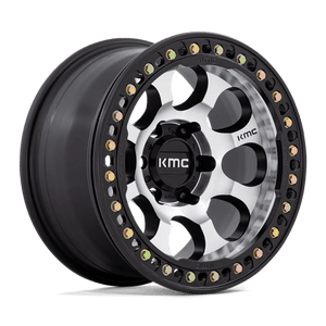 KMC KM237 RIOT BEADLOCK Mach Satin Black Window & Ring 17x9 -12 5x127mm 71.5mm - Wheelwiz