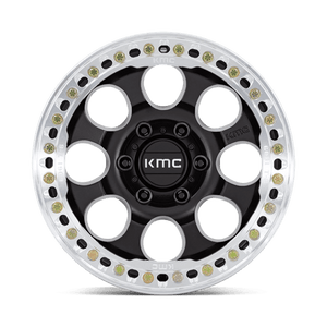 KMC KM237 RIOT BEADLOCK Satin Black W/ Machined Ring 17x8.5 0 6x135mm 87.1mm - Wheelwiz
