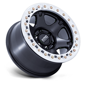 KMC KM238 VI BEADLOCK Satin Black W/ Machined Ring 17x9 -38 Custom 108mm