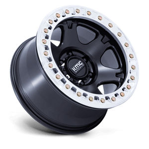 KMC KM238 VI BEADLOCK Satin Black W/ Machined Ring 17x9 -38 Custom 108mm - Wheelwiz