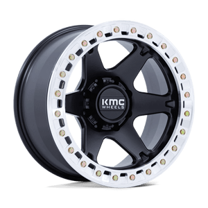 KMC KM238 VI BEADLOCK Satin Black W/ Machined Ring 20x10 -48 5x127mm 71.5mm