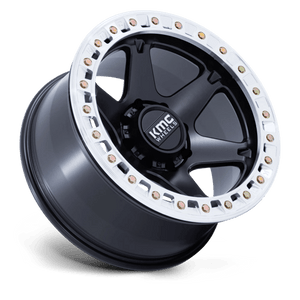 KMC KM238 VI BEADLOCK Satin Black W/ Machined Ring 20x10 -48 Custom 108mm
