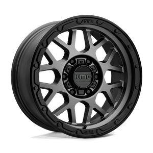 KMC KM535 GRENADE OFF-ROAD Matte Gray Matte Black Lip 17x8.5 00 8x180mm 124.2mm - WheelWiz