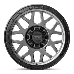 KMC KM535 GRENADE OFF-ROAD Matte Gray Matte Black Lip 17x8.5 00 8x180mm 124.2mm - WheelWiz
