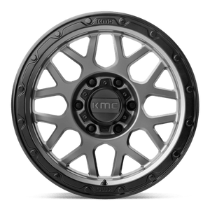 KMC KM535 GRENADE OFF-ROAD Matte Gray W/ Matte Black Lip 17x8.5 0 6x139.7mm 106.1mm - Wheelwiz