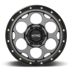 KMC KM541 DIRTY HARRY Satin Gray W/ Black Lip 18x8.5 +18 6x139.7mm 106.1mm - Wheelwiz