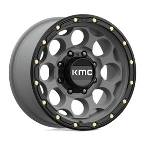 KMC KM541 DIRTY HARRY Satin Gray W/ Black Lip 17x8.5 0 8x170mm 125.1mm - Wheelwiz