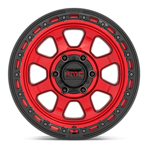 KMC KM548 CHASE Candy Red W/ Black Lip 17x9 -12 5x127mm 71.5mm - Wheelwiz