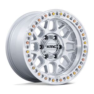 KMC KM549 GRS Gloss Silver W/ Machined Face 20x9 +18 5x127mm 71.5mm - Wheelwiz