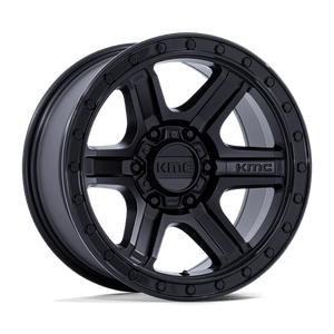 KMC KM551 OUTRUN Matte Black W/ Gloss Black Lip 18x9 +18 6x135mm 87.1mm - Wheelwiz