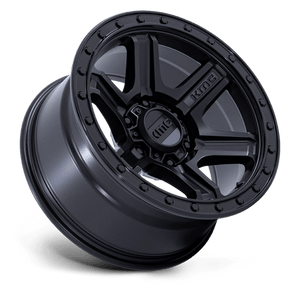 KMC KM551 OUTRUN Matte Black W/ Gloss Black Lip 17x8.5 +18 5x127mm 71.5mm