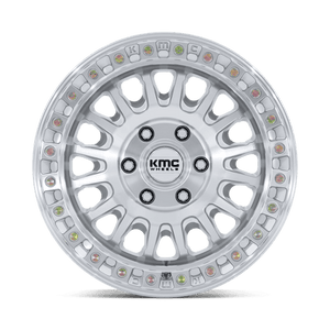 KMC KM552 IMS Gloss Silver W/ Machined Face 17x8 +32 6x139.7mm 106.1mm - Wheelwiz