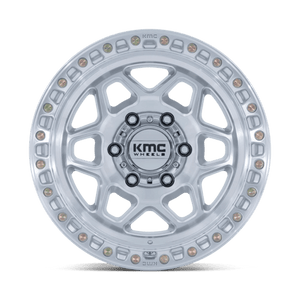 KMC KM553 TORX Gloss Silver W/ Machined Face 17x8.5 0 6x135mm 87.1mm - Wheelwiz