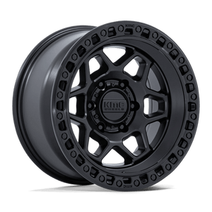 KMC KM553 TORX Matte Black W/ Gloss Black Lip 17x8.5 0 6x139.7mm 106.1mm - Wheelwiz