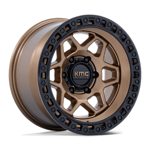 KMC KM553 TORX Matte Bronze W Gloss Black Lip 17x8.5 +25 6x114.3mm 66.1mm