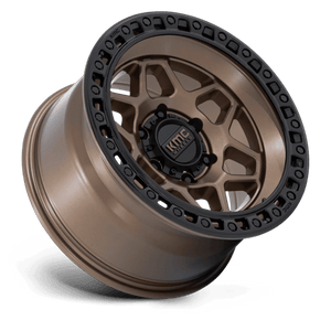 KMC KM553 TORX Matte Bronze W Gloss Black Lip 17x9 -12 6x139.7mm 106.1mm - Wheelwiz